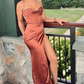 Red simple fashion sling tight spaghetti strap slit evening dress long prom dress graduation dress nv926