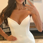 Weißes sexy Ballkleid, langes Hoco-Kleid, Hochzeitskleid nv1034