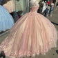 Babyrosa Quinceanera-Kleid, elegante Ballkleider, langes Abendkleid nv23
