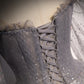 Graues, glänzendes, elegantes Ballkleid mit langen Ärmeln aus Tüll, formelles Kleid, Abendkleid, Abschlusskleid, NV86
